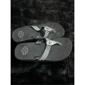 Harley Davidson y2k platform rhinestone sandals 6.5